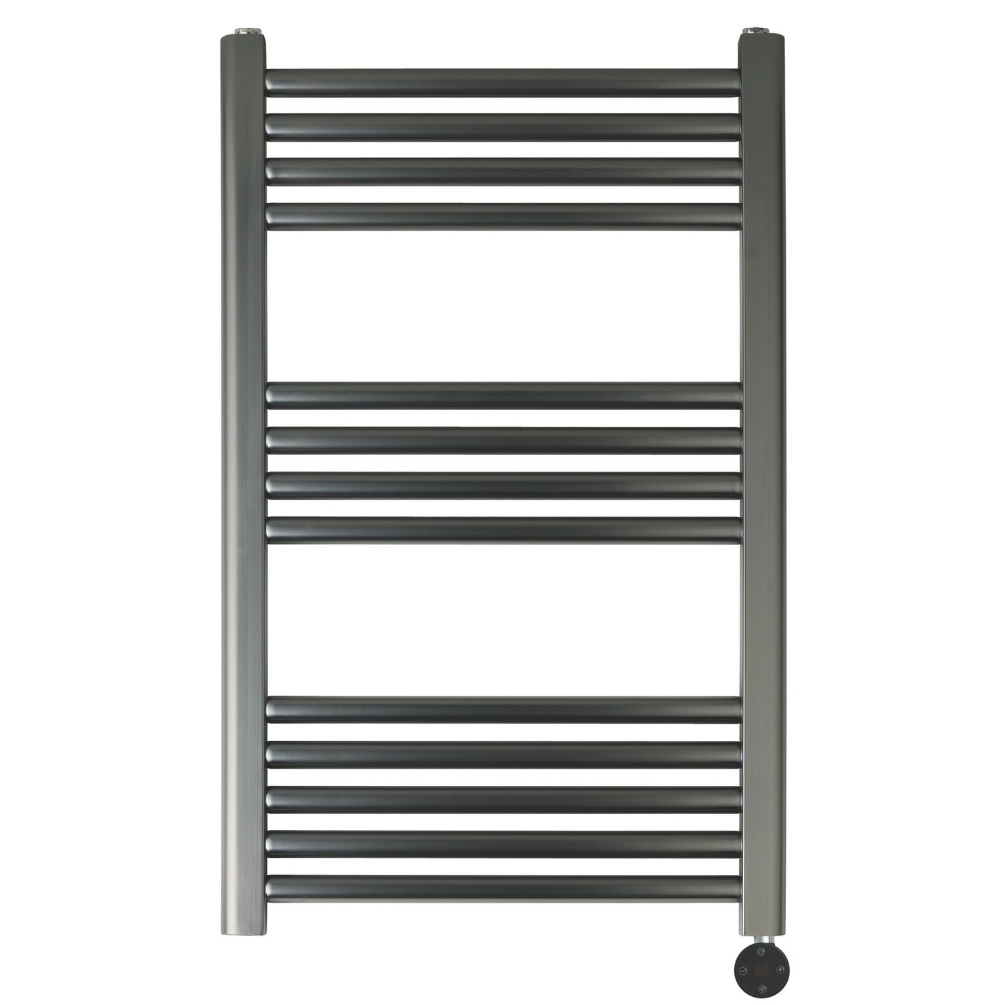 JTP Vos Brushed Black 800mm x 500mm Electric Towel Radiator Cut Out